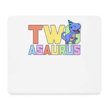 Fête d’anniversaire de dinosaure de 2 ans de Two-Asaurus - Tapis de souris (format paysage) - blanc - Devant