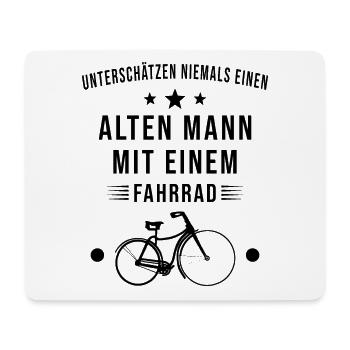 Ne Sous Estimez Jamais Un Vieil Homme À Vélo - Tapis de souris (format paysage) - blanc - Devant