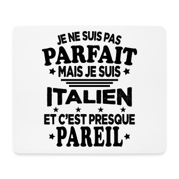 Je ne suis pas parfait mais je suis Italien - Tapis de souris (format paysage) - blanc - Devant
