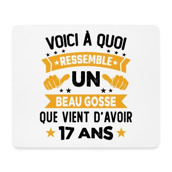 Voici à Quoi Ressemble Un Beau Gosse 17 ans Cadeau - Tapis de souris (format paysage) - blanc - Devant