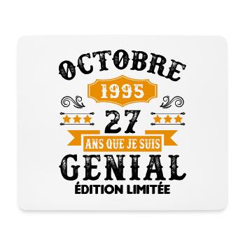 Cadeau Anniversaire Vintage 27 Ans Octobre 1995 - Tapis de souris (format paysage) - blanc - Devant