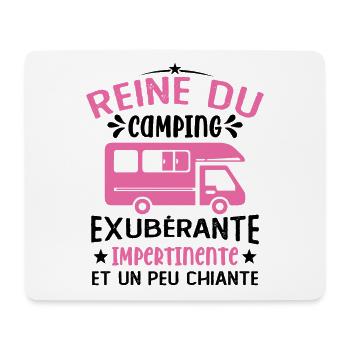 La Reine Du Camping Campeuse Cadeau Campeur Femme - Tapis de souris (format paysage) - blanc - Devant