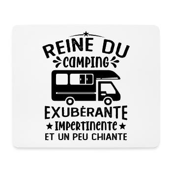 La Reine Du Camping Campeuse Cadeau Campeur Femme - Tapis de souris (format paysage) - blanc - Devant