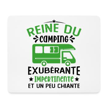 La Reine Du Camping Campeuse Cadeau Campeur Femme - Tapis de souris (format paysage) - blanc - Devant