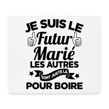 Cadeau de célibataire pour un futur marié - Tapis de souris (format paysage) - blanc - Devant