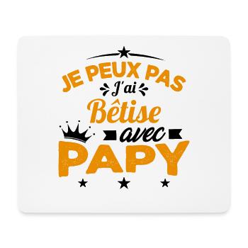 Je peux pas J'ai Bêtise Avec Papy Cadeau - Tapis de souris (format paysage) - blanc - Devant