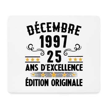 25 Ans Anniversaire Vintage Né(e) en Décembre 1997 - Tapis de souris (format paysage) - blanc - Devant