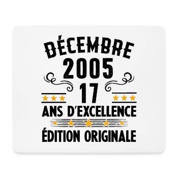 Cadeau Anniversaire Vintage 17 Ans Décembre 2005 - Tapis de souris (format paysage) - blanc - Devant
