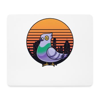 Pigeon rétro New York City Vintage Bird Lover - Tapis de souris (format paysage) - blanc - Devant