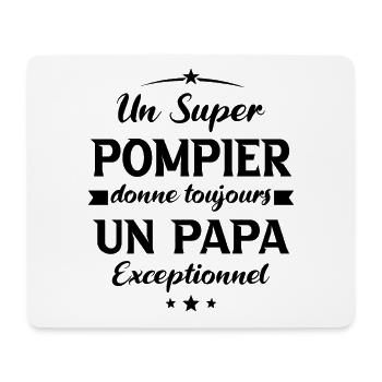 Pompier futur papa sapeur pompier anniversaire - Tapis de souris (format paysage) - blanc - Devant