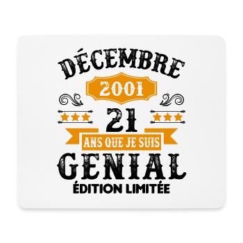 21 Ans Anniversaire Vintage Né(e) en Décembre 2001 - Tapis de souris (format paysage) - blanc - Devant