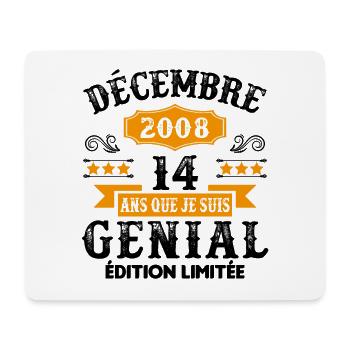14 Ans Anniversaire Vintage Né(e) en Décembre 2008 - Tapis de souris (format paysage) - blanc - Devant