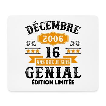 16 Ans Anniversaire Vintage Né(e) en Décembre 2006 - Tapis de souris (format paysage) - blanc - Devant