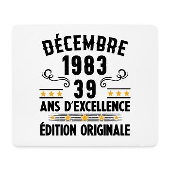 39 Ans Anniversaire Vintage Né(e) en Décembre 1983 - Tapis de souris (format paysage) - blanc - Devant