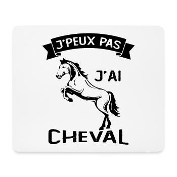 Je Peux Pas J'ai Cheval Équitation Cavalier Poney - Tapis de souris (format paysage) - blanc - Devant