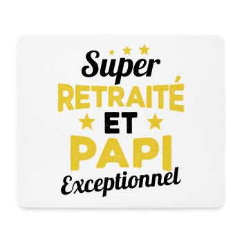 Super Retraité et Papi Exceptionnel Humour Cadeau - Tapis de souris (format paysage) - blanc - Devant