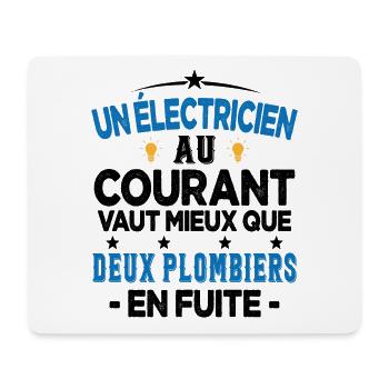 Homme Humour Papa Electricien électricien Cadeau - Tapis de souris (format paysage) - blanc - Devant