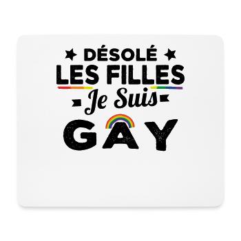 Désolé Les Filles Je Suis Gay LGBT Gaypride - Tapis de souris (format paysage) - blanc - Devant