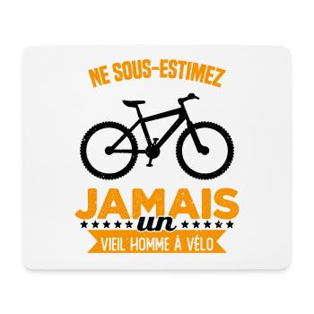 Ne Sous Estimez Jamais Un Vieil Homme À Vélo - Tapis de souris (format paysage) - blanc - Devant