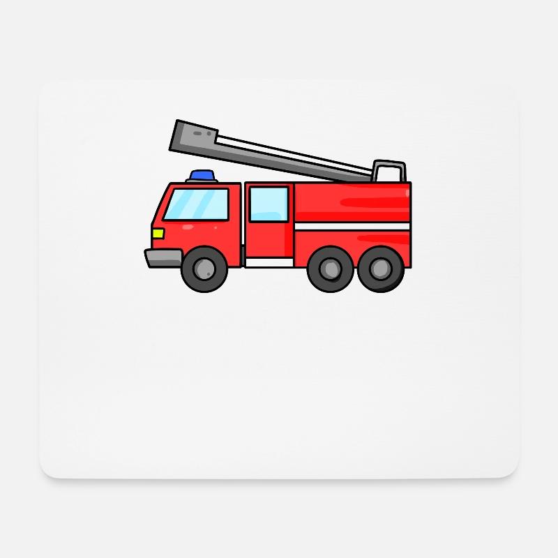 Feuerwehr Auto - Mousepad (Querformat) - Weiß