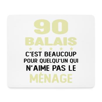 90 balais Drôle Cadeau Anniversaire 90 ans - Tapis de souris (format paysage) - blanc - Devant