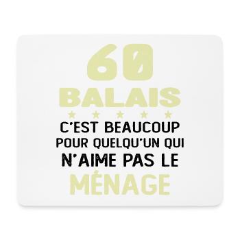 60 balais Drôle Cadeau Anniversaire 60 ans - Tapis de souris (format paysage) - blanc - Devant