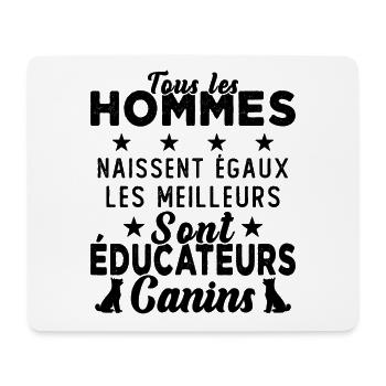 Homme Educateur Canin Chien Chiot Cadeau - Tapis de souris (format paysage) - blanc - Devant