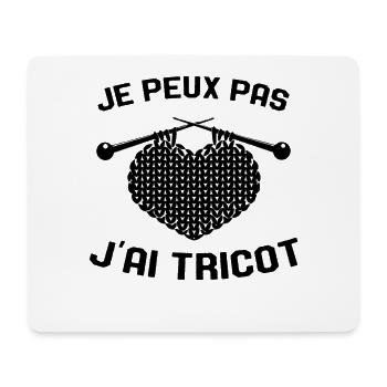 Je Peux Pas J'ai Tricot Rigolo Couture - Tapis de souris (format paysage) - blanc - Devant