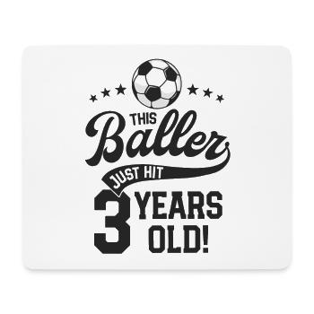 Fête d’anniversaire sur le thème du football de 3 ans 3ème jour - Tapis de souris (format paysage) - blanc - Devant
