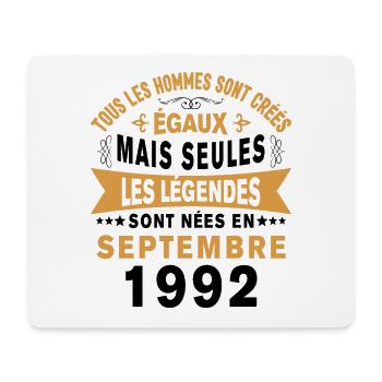 Les légendes sont nées en Septembre 1992 Cadeau - Tapis de souris (format paysage) - blanc - Devant