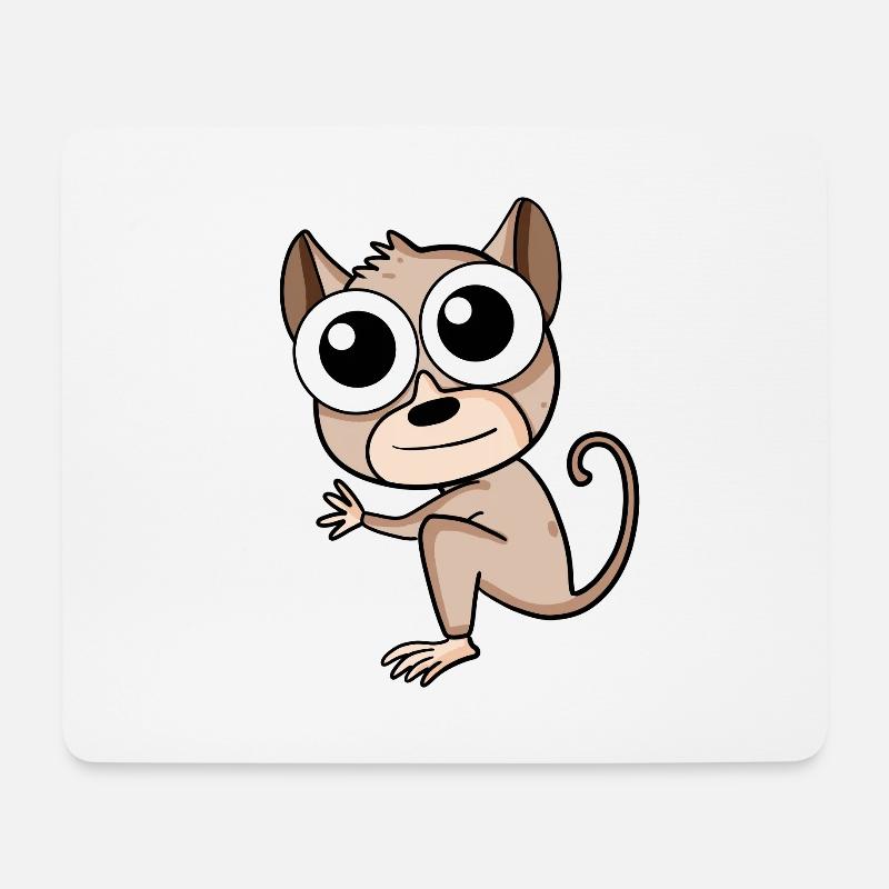 Tarsier Koboldmakis - Mousepad (Querformat) - Weiß