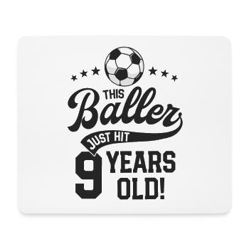 9 Jahre Fußball Motto Geburtstagsfeier 9. Bday - Mousepad (Querformat) - Weiß - Vorne