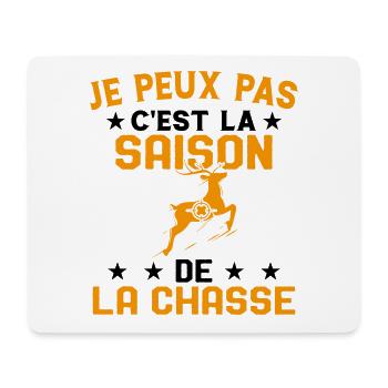 C'est La Saison De La Chasse Humour Chasseur - Tapis de souris (format paysage) - blanc - Devant