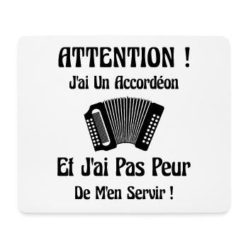 Idée Cadeau Humour Accordéon Joueur Musique - Tapis de souris (format paysage) - blanc - Devant
