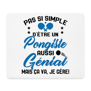 Pongiste génial Humour Cadeau Ping Pong - Tapis de souris (format paysage) - blanc - Devant