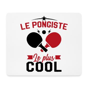 Le Pongiste le plus cool Cadeau Ping Pong - Tapis de souris (format paysage) - blanc - Devant