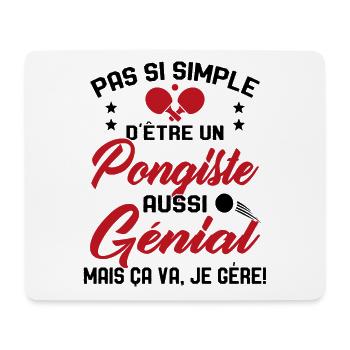 Pongiste génial Humour Cadeau Ping Pong - Tapis de souris (format paysage) - blanc - Devant