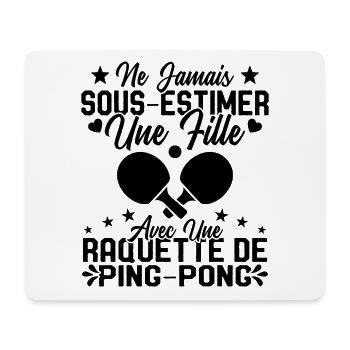 Une fille et joueur de ping pong Cadeau Humour - Tapis de souris (format paysage) - blanc - Devant
