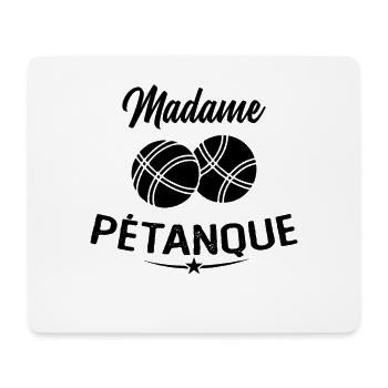 Madame Pétanque Humour Cadeau - Tapis de souris (format paysage) - blanc - Devant