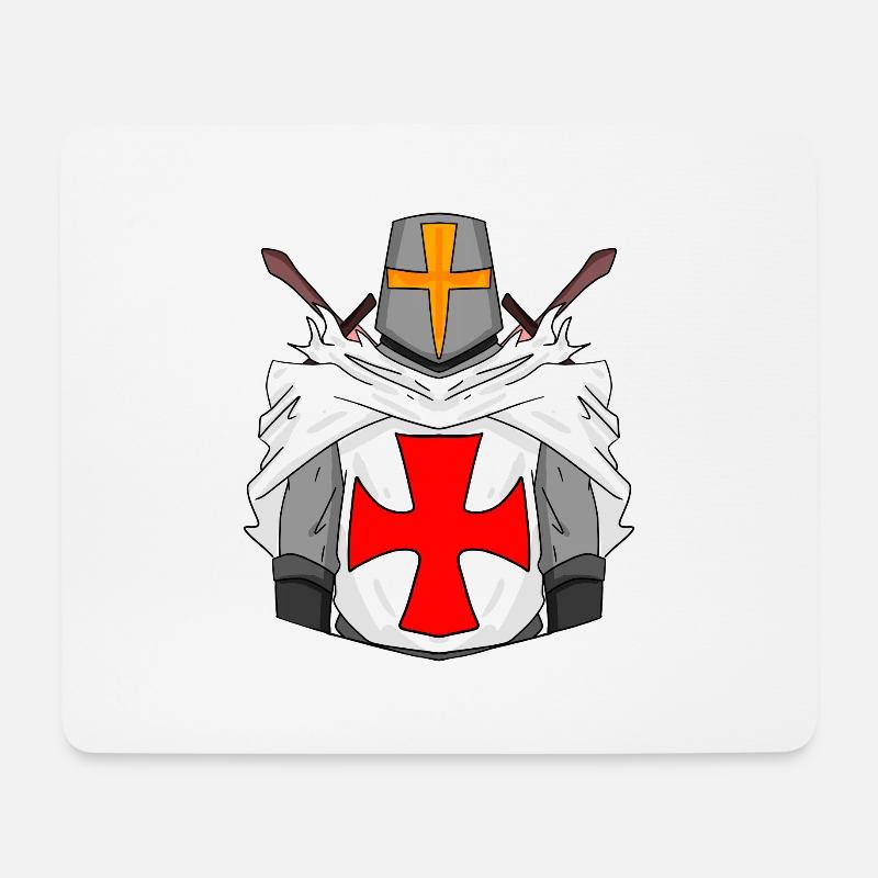 Templer Schwert Kreuz - Mousepad (Querformat) - Weiß