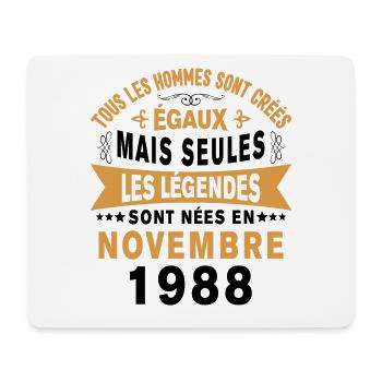 Les légendes sont nées en Novembre 1988 Cadeau - Tapis de souris (format paysage) - blanc - Devant