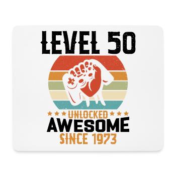 Level 50 Jahre Gaming-Geburtstagsgeschenk freischalten - Mousepad (Querformat) - Weiß - Vorne