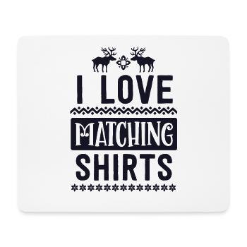 J’aime les chemises de Noël assorties couple femme - Tapis de souris (format paysage) - blanc - Devant