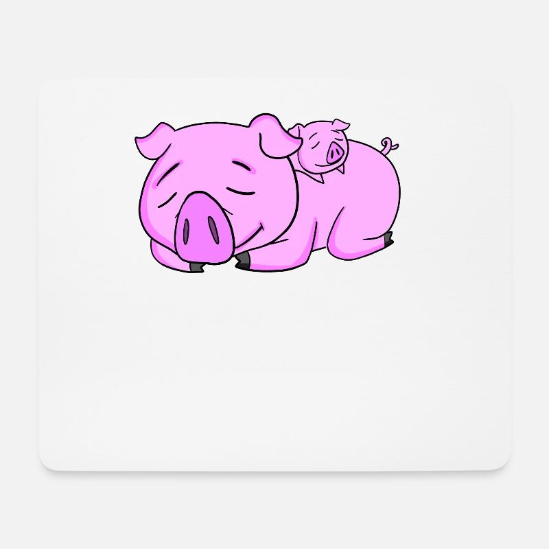 Schwein mit Baby Schwein - Mousepad (Querformat) - Weiß