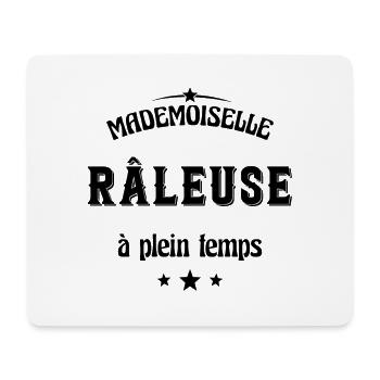 Mademoiselle Râleuse à plein temps - Tapis de souris (format paysage) - blanc - Devant