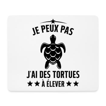 Je Peux Pas J'ai Des Tortues à élever éleveur - Tapis de souris (format paysage) - blanc - Devant