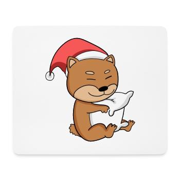 Shiba Inu Dog Christmas Sleeping Tired - Mouse Pad (horizontal) - white - Front