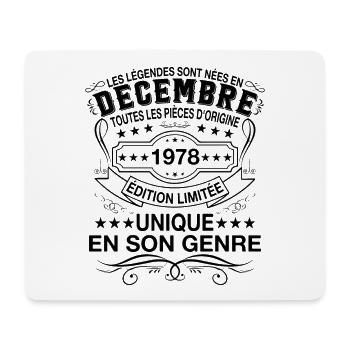 Les légendes sont nées en Décembre 1978 Cadeau - Tapis de souris (format paysage) - blanc - Devant