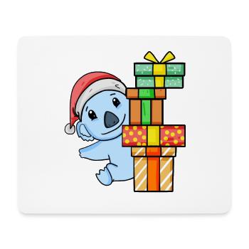 Weihnachten Koala mit Geschenke - Mousepad (Querformat) - Weiß - Vorne