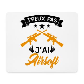 Je Peux Pas J'ai Airsoft Humour Cadeau - Tapis de souris (format paysage) - blanc - Devant